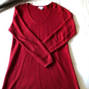 Red v neck sweater